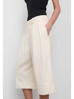 WARDROBE.NYC Cream Wide-Leg Bermuda Shorts